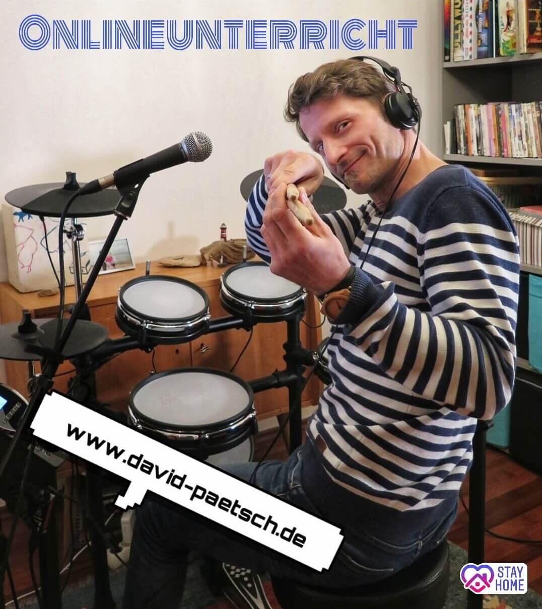 Online Schlagzeug unterricht in München: David Pätsch am Drumset